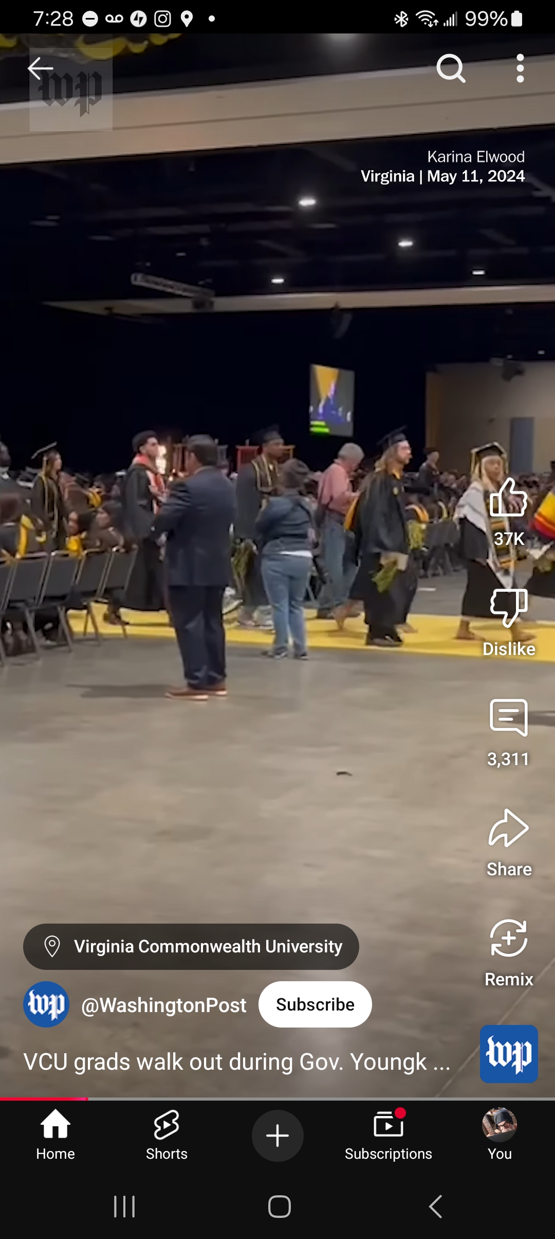 VCU grads walk out during Gov. Youngkin’s&nbsp;speech